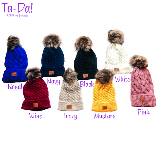 Pom Beanies (8 colors & 3 different sizes!)