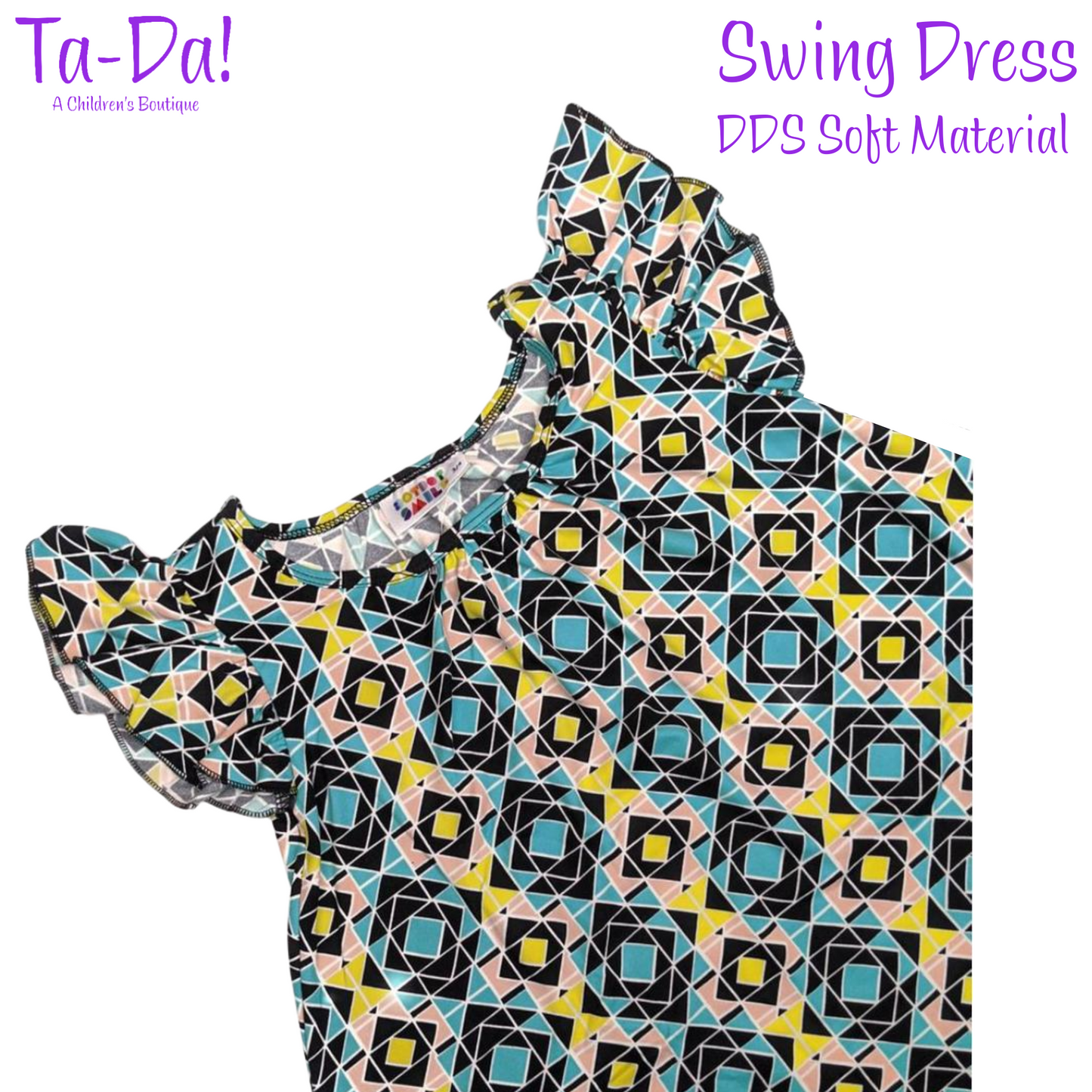 Blue, Pink & Yellow Geo Print - DDS Swing