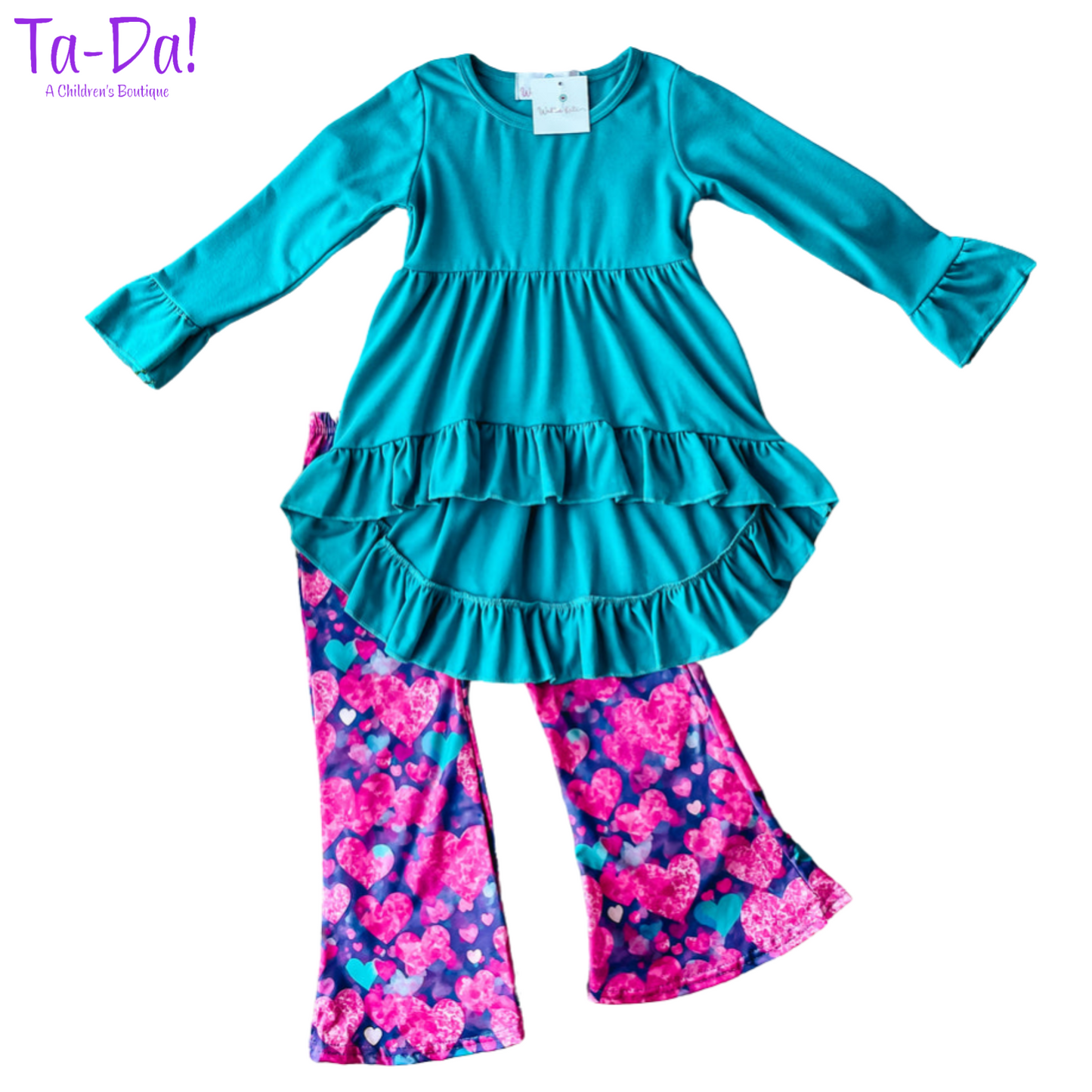 Teal Hearts - WK Pants Set