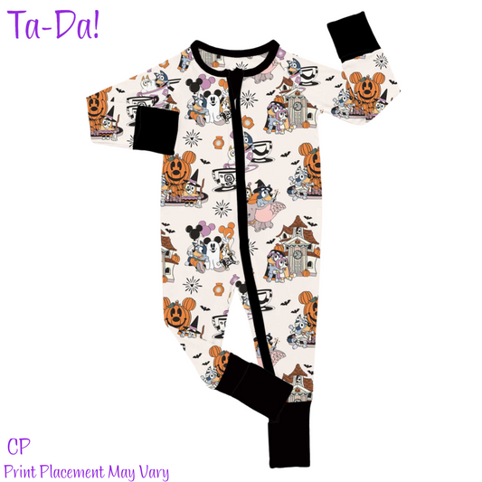 Haunted Pups - CP Bamboo Zippy Romper (ETA: Mid September)