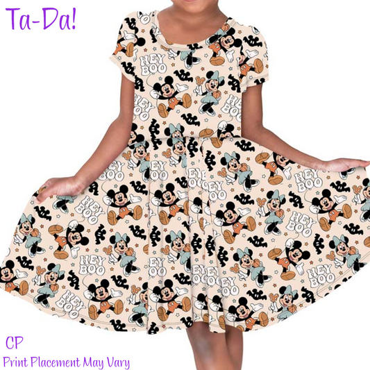 Hey Boo! - CP Bamboo Short Sleeve Twirl Dress (ETA: Mid September)