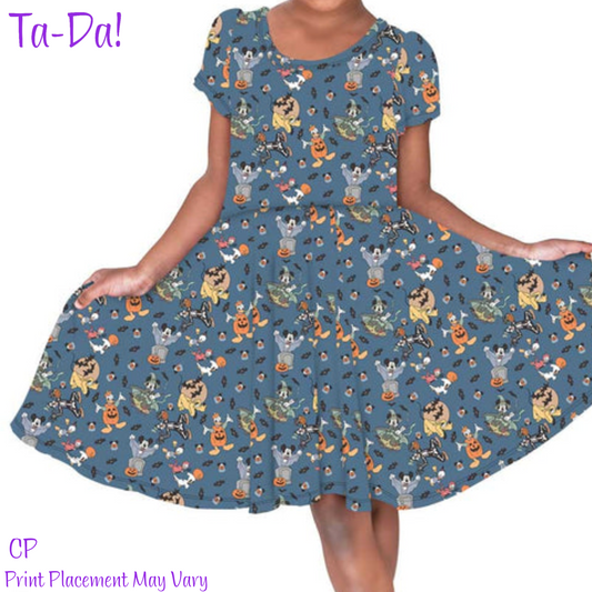 Magical Haunting - CP Bamboo Short Sleeve Twirl Dress (ETA: Mid September)