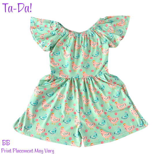 Minty Chicks - BB Flutter Sleeve Romper