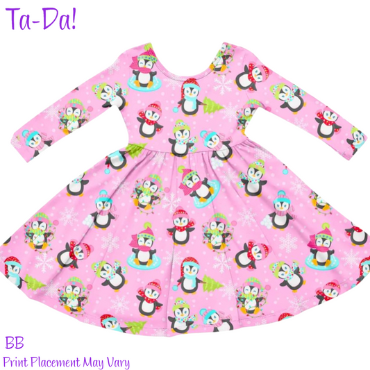 Penguin Party - BB Long Sleeve Twirl Dress (ETA: Mid-October)